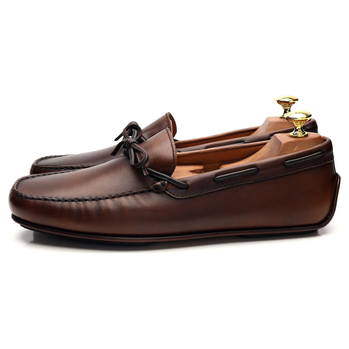 &#39;80802&#39; Brown Leather Driving Loafers UK 6 - 11