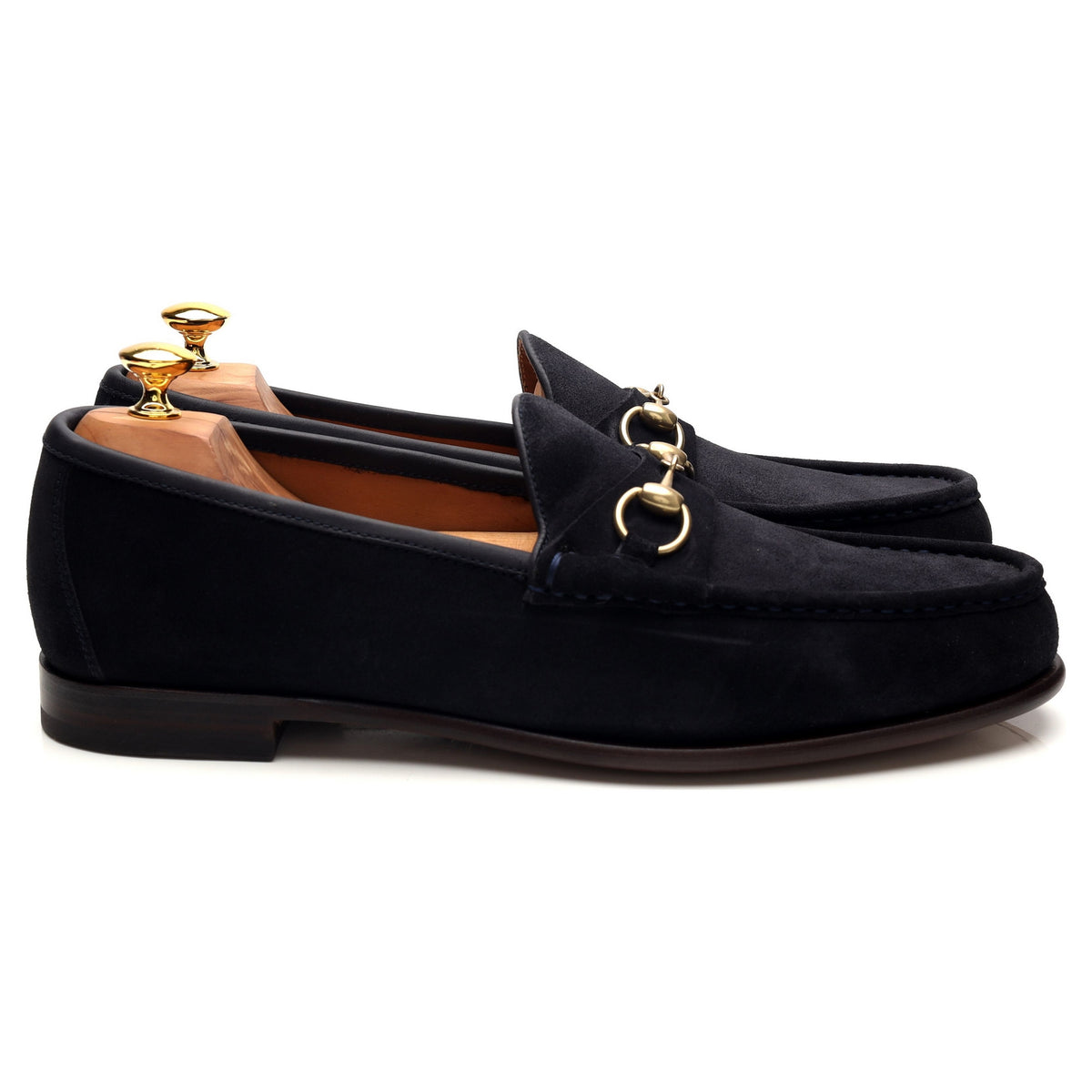 &#39;80746&#39; Navy Blue Suede Horesbit Loafers UK 8 - 11