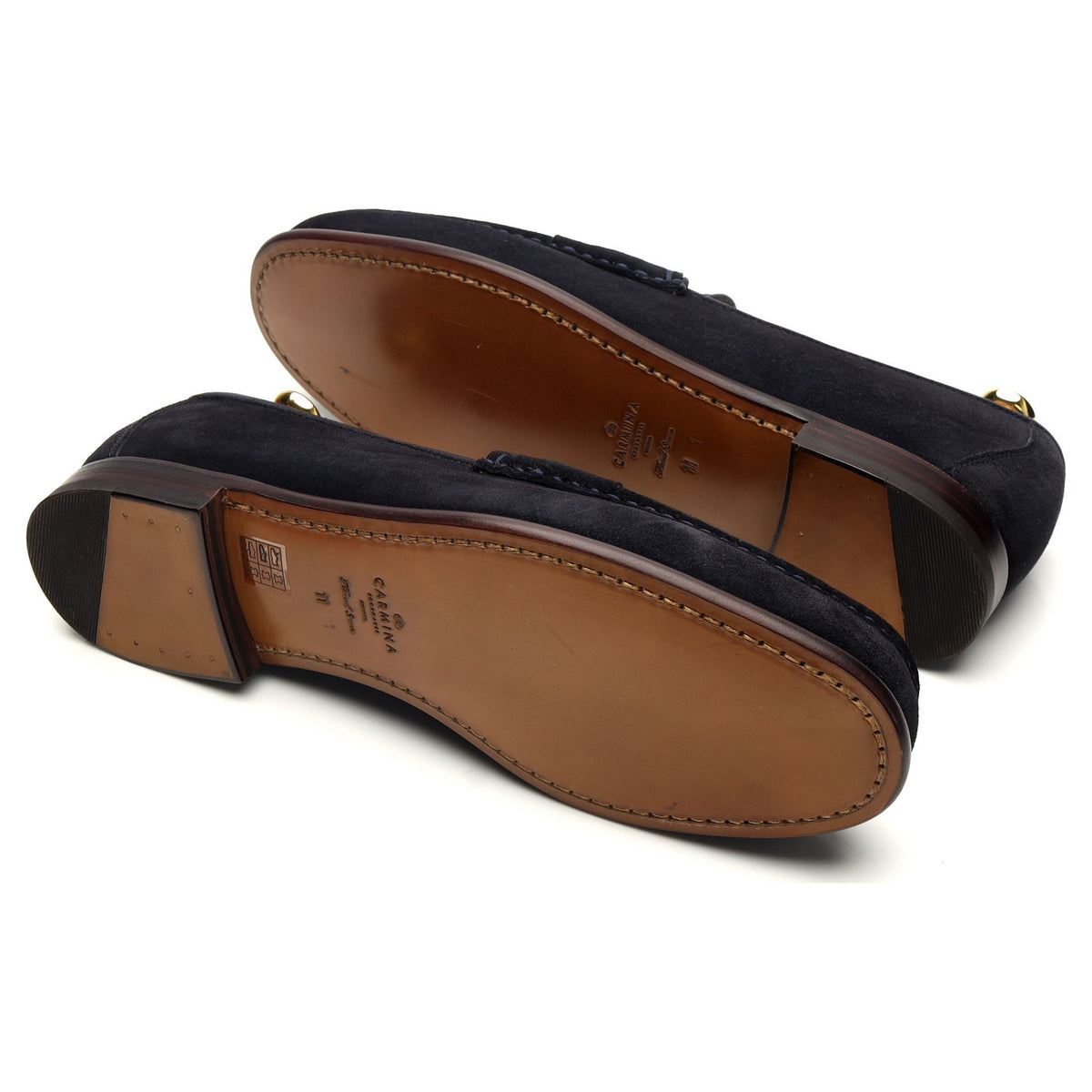 &#39;80746&#39; Navy Blue Suede Horesbit Loafers UK 8 - 11