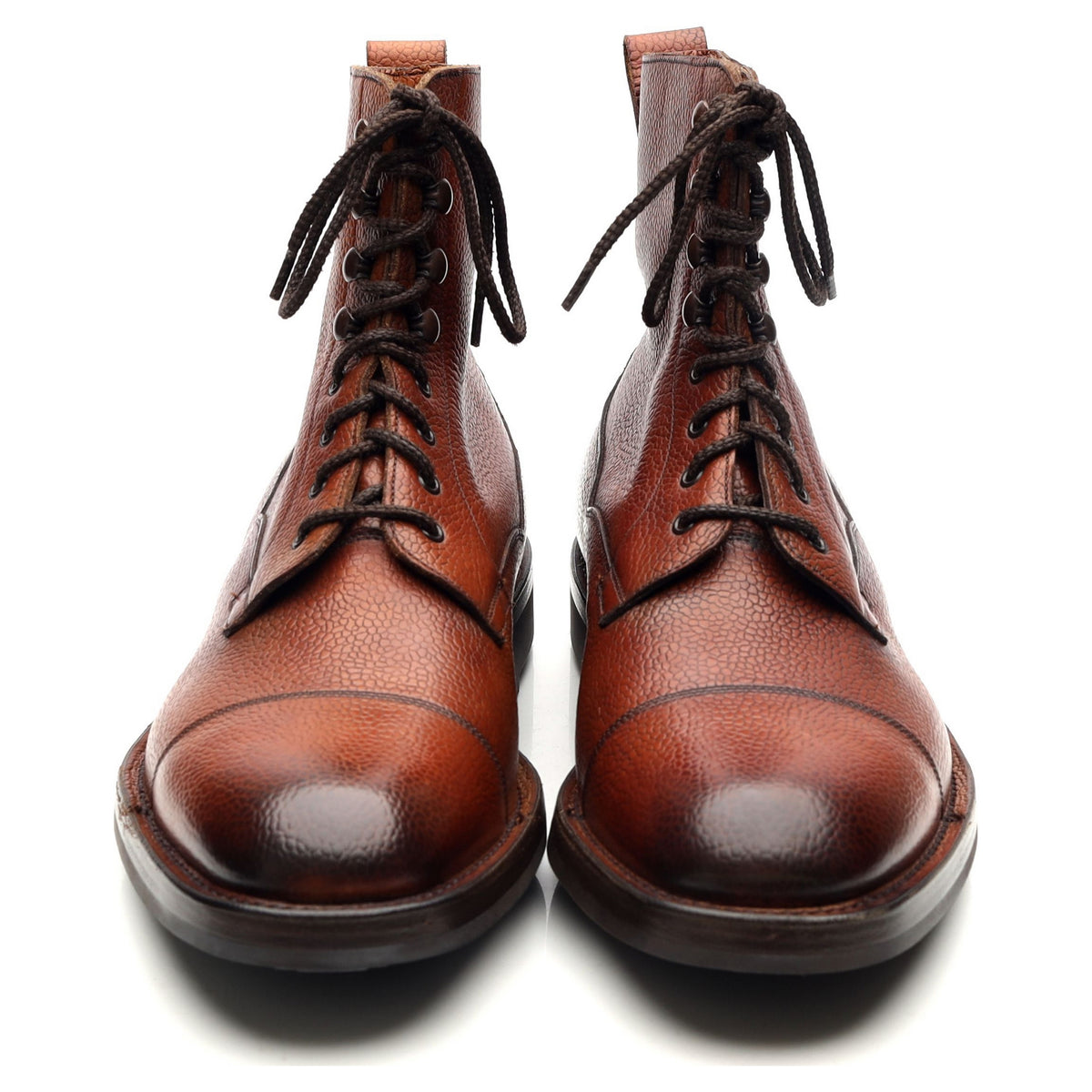 &#39;Galway&#39; Brown Leather Derby Boots UK 6.5 E