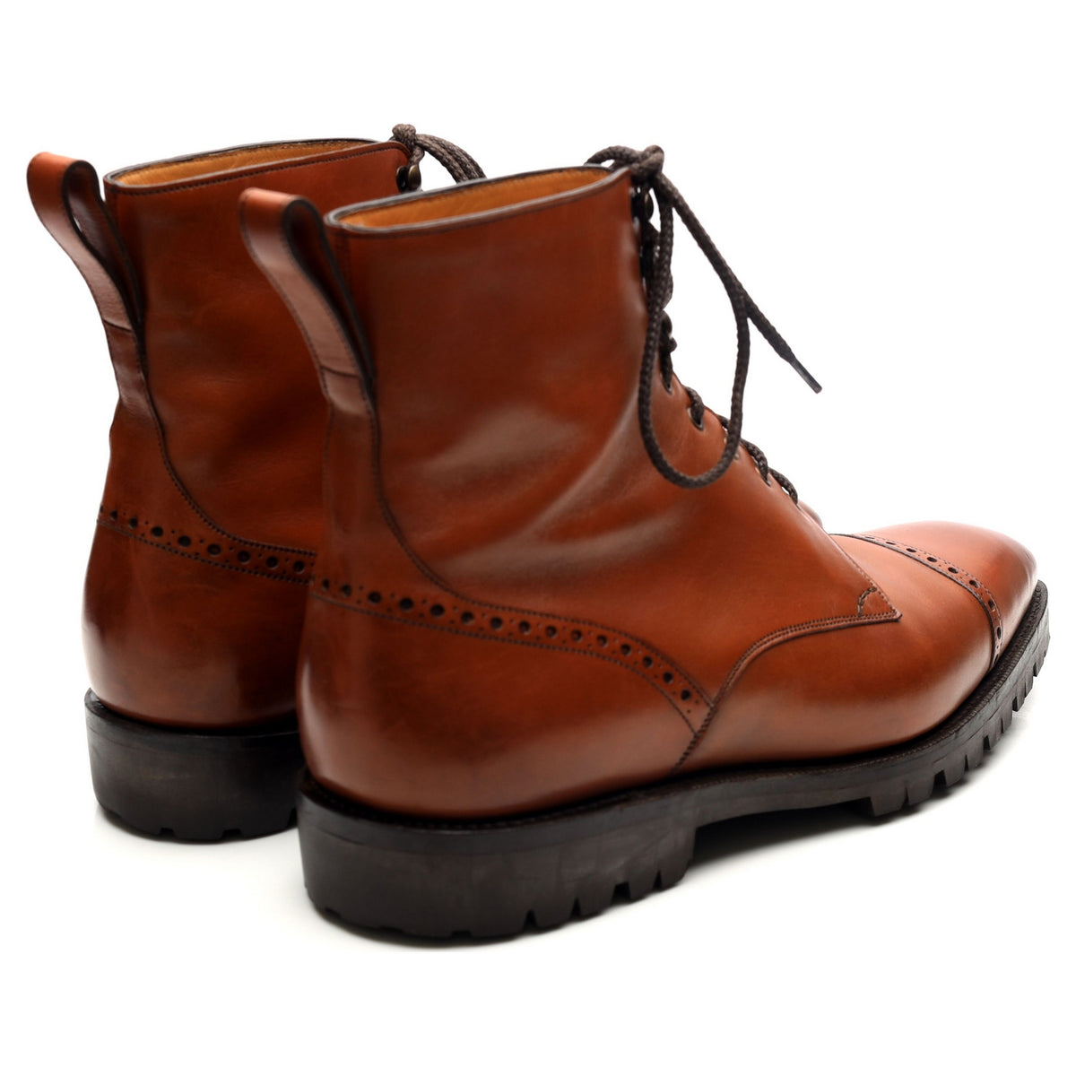 &#39;Urban Commando&#39; Tan Brown Leather Boots UK 6 F