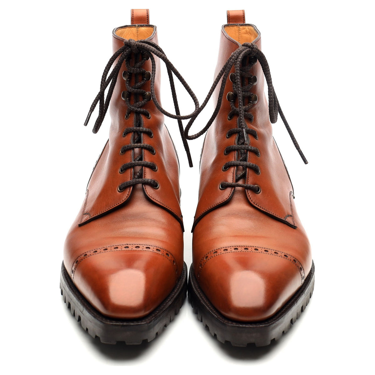 &#39;Urban Commando&#39; Tan Brown Leather Boots UK 6 F