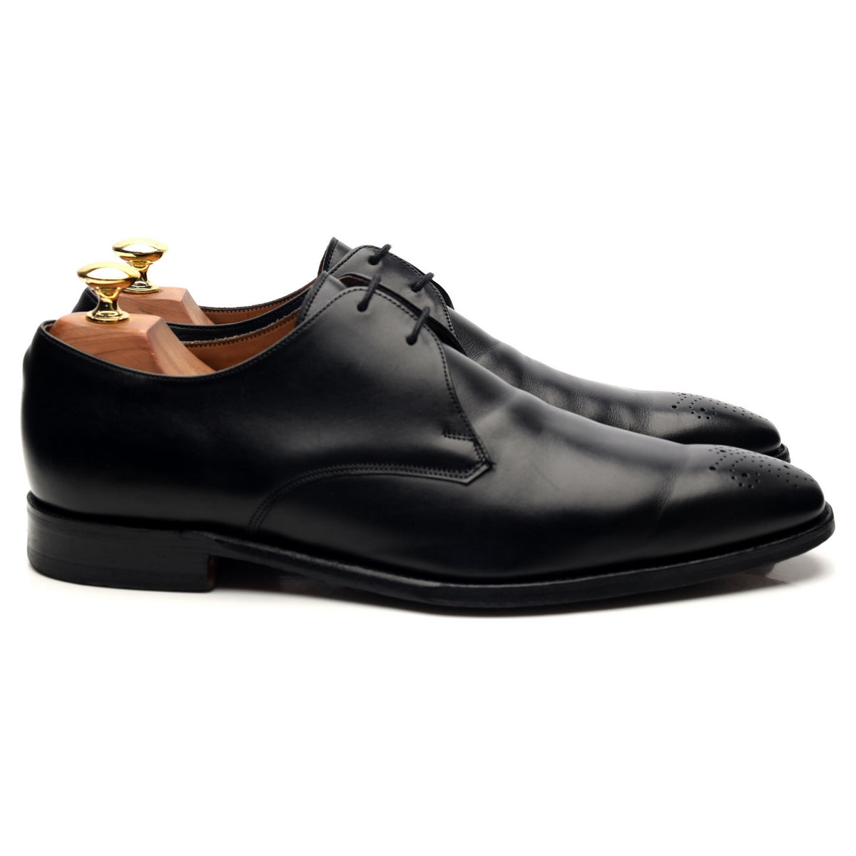 &#39;Liverpool&#39; Black Leather Derby UK 8.5 F