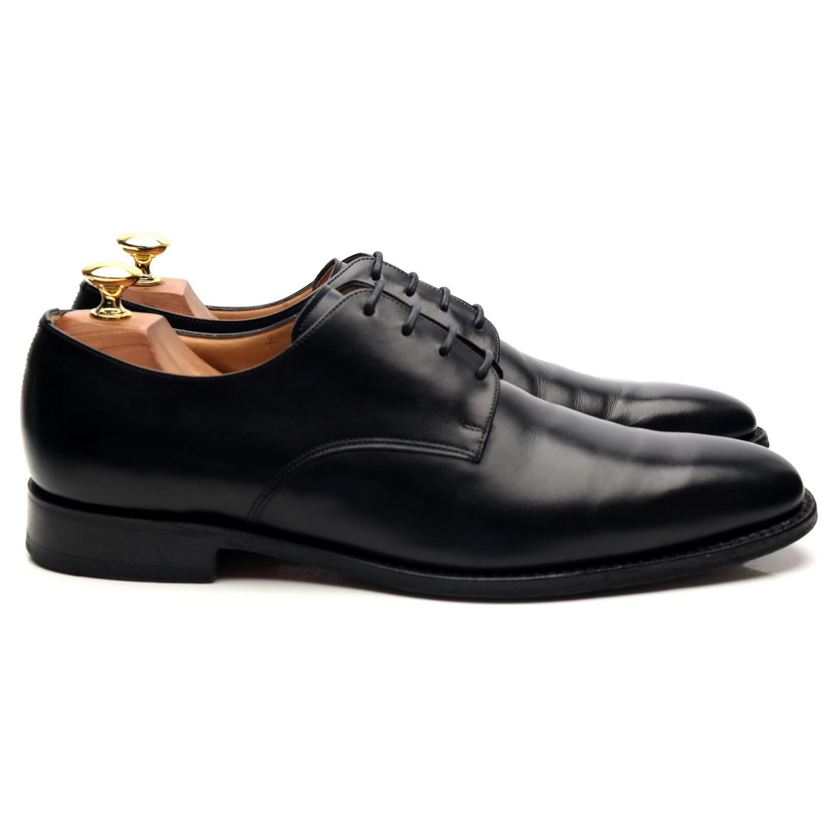 &#39;Coram&#39; Black Leather Derby UK 8.5 F