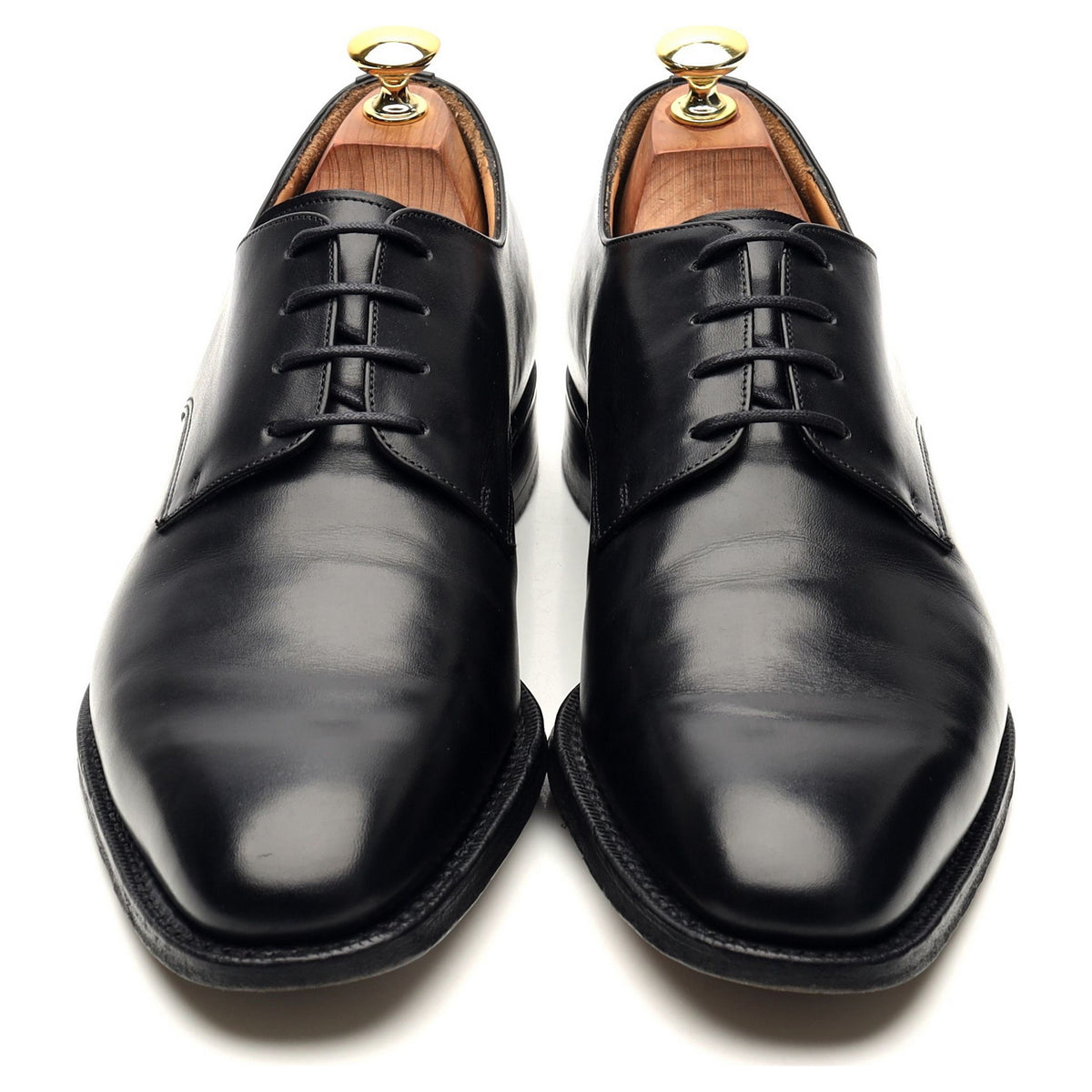 &#39;Coram&#39; Black Leather Derby UK 8.5 F