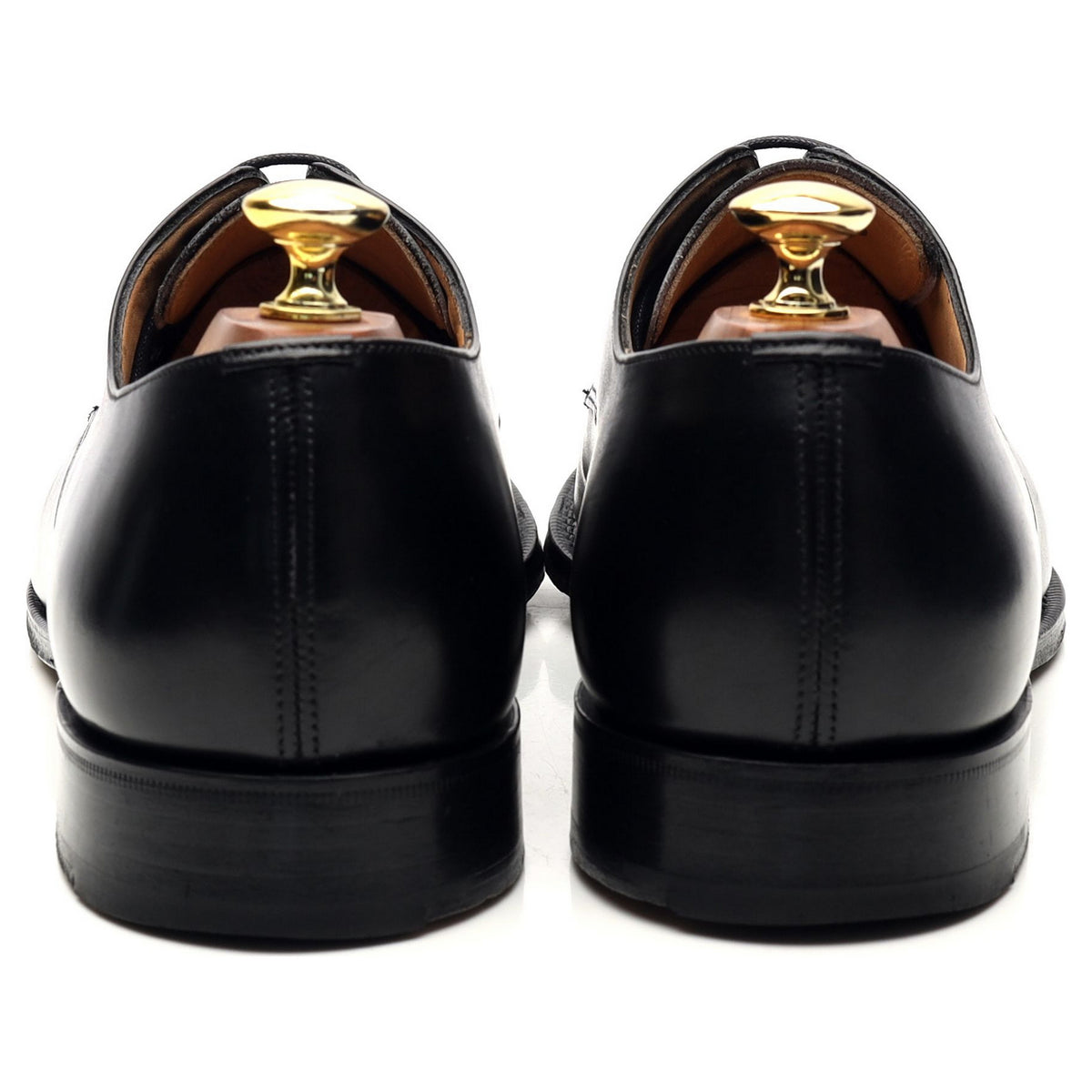 &#39;Coram&#39; Black Leather Derby UK 8.5 F