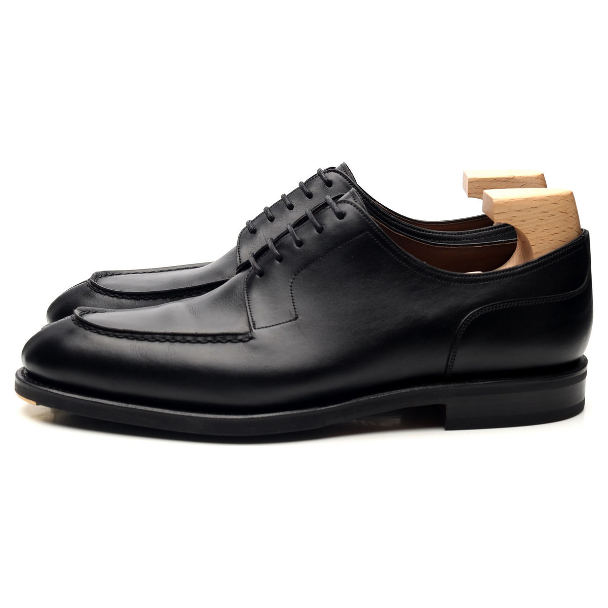 &#39;80883&#39; Black Leather Split Toe Derby UK 8