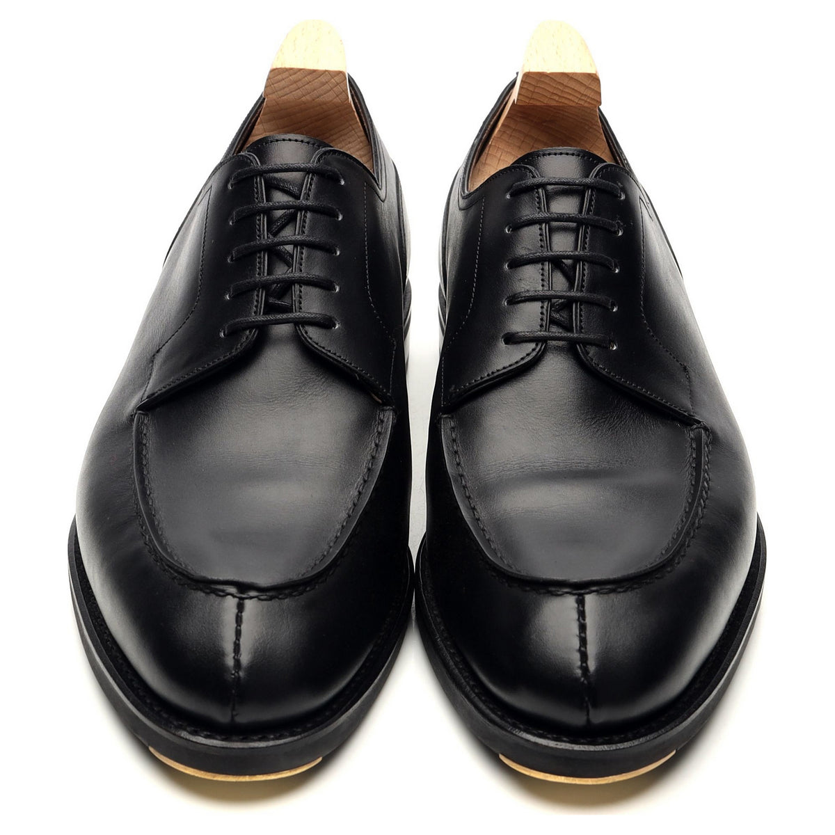 &#39;80883&#39; Black Leather Split Toe Derby UK 8