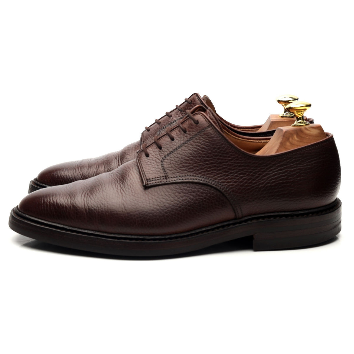 &#39;Ashdown&#39; Dark Brown Leather Derby UK 7.5 E