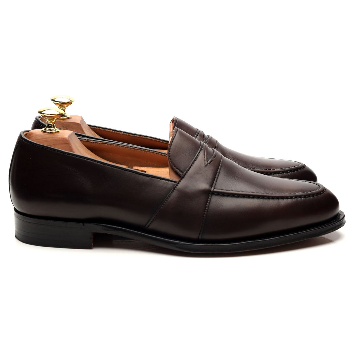 &#39;Gracechurch&#39; Dark Brown Leather Loafers UK 8.5 F