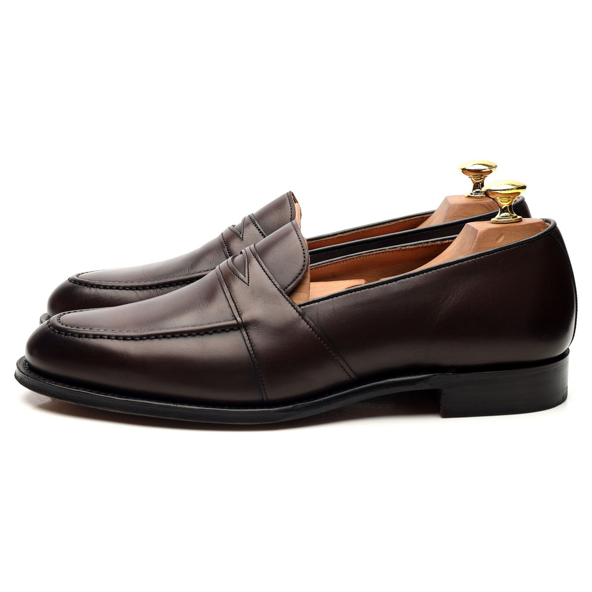 &#39;Gracechurch&#39; Dark Brown Leather Loafers UK 8.5 F