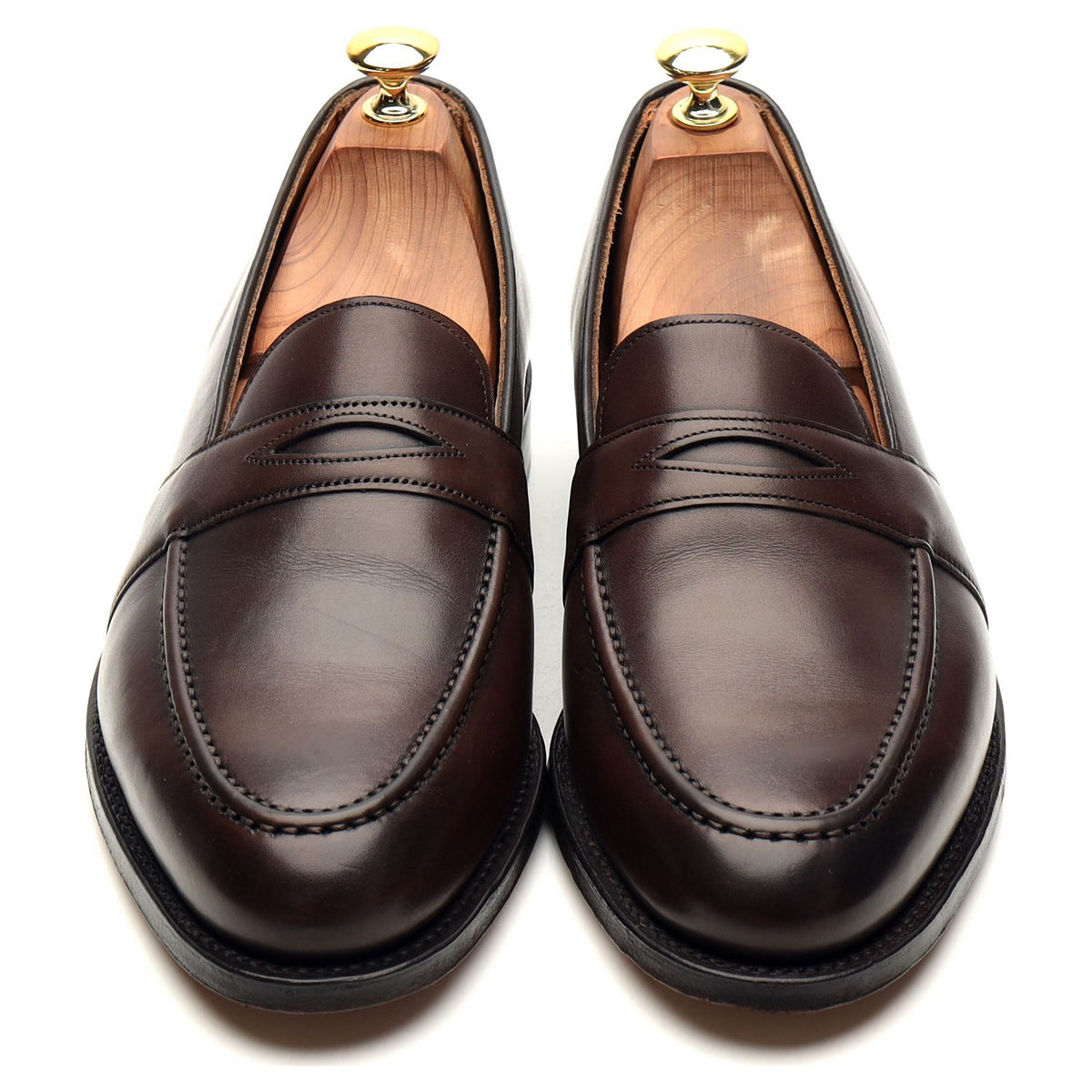 &#39;Gracechurch&#39; Dark Brown Leather Loafers UK 8.5 F