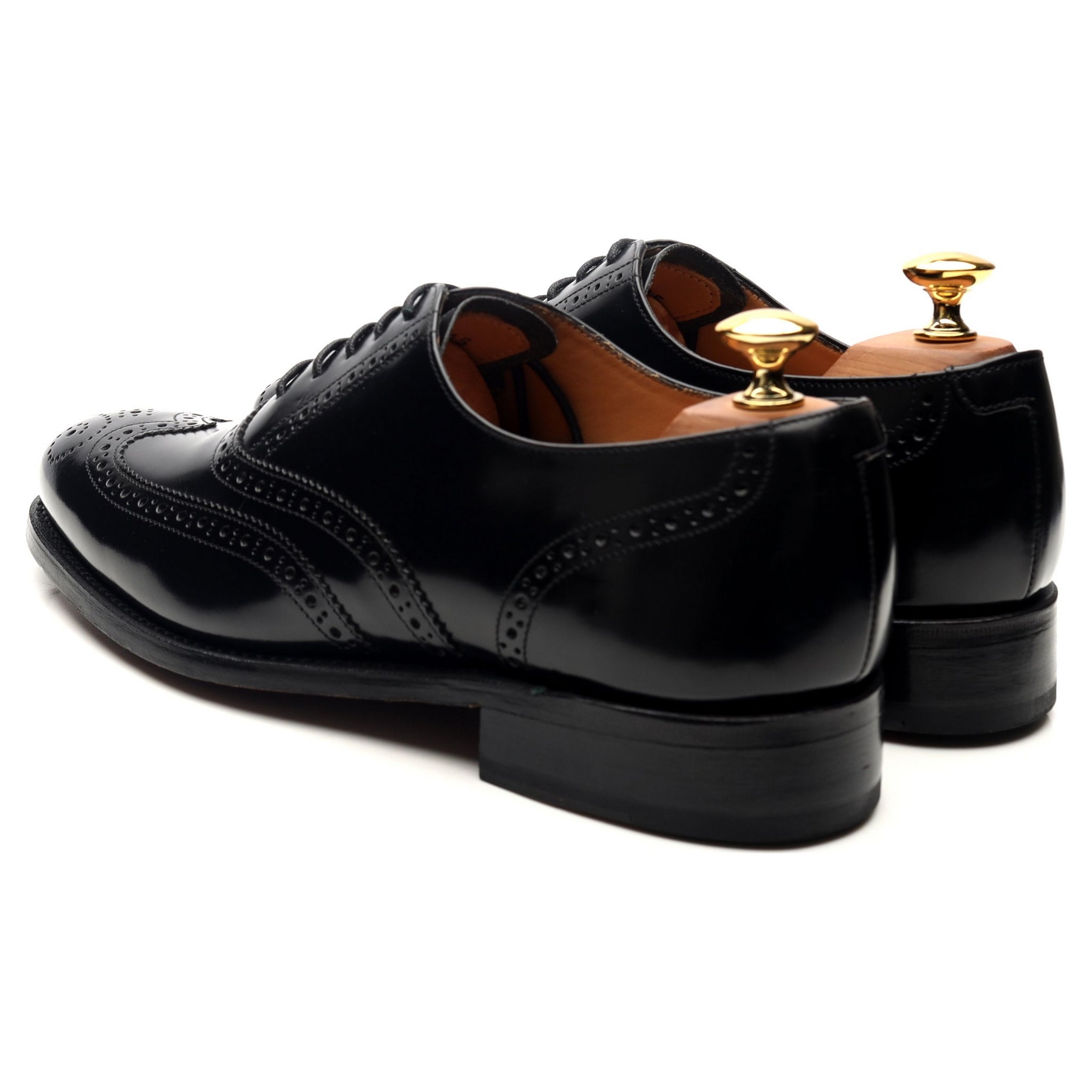 90s BARKER Black Long Wing Tip - 靴