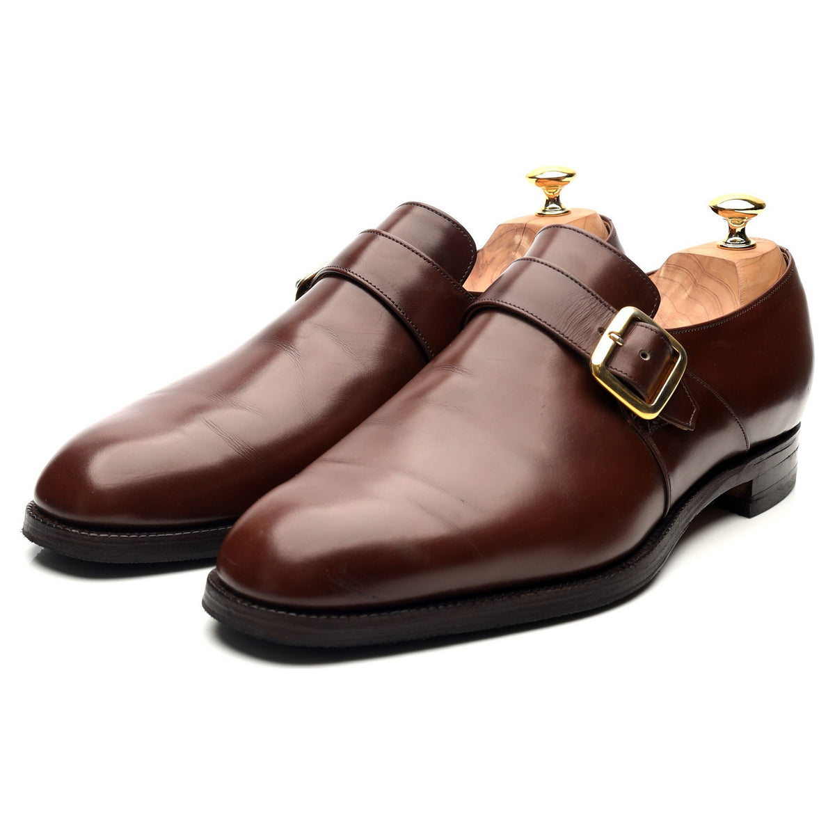 &#39;Westbury&#39; Brown Leather Monk Strap UK 11 F