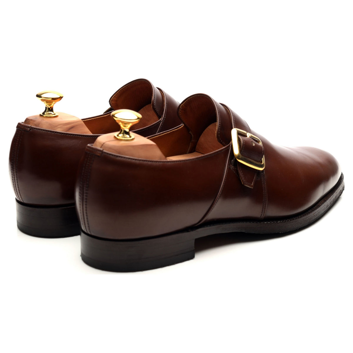 &#39;Westbury&#39; Brown Leather Monk Strap UK 11 F