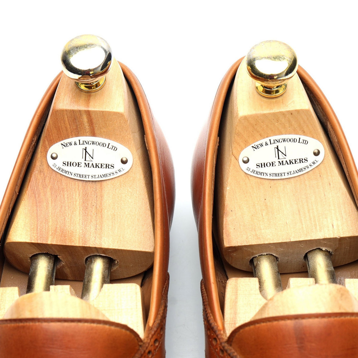 New & Lingwood Tan Brown Leather Slip On Loafers UK 9.5 EX