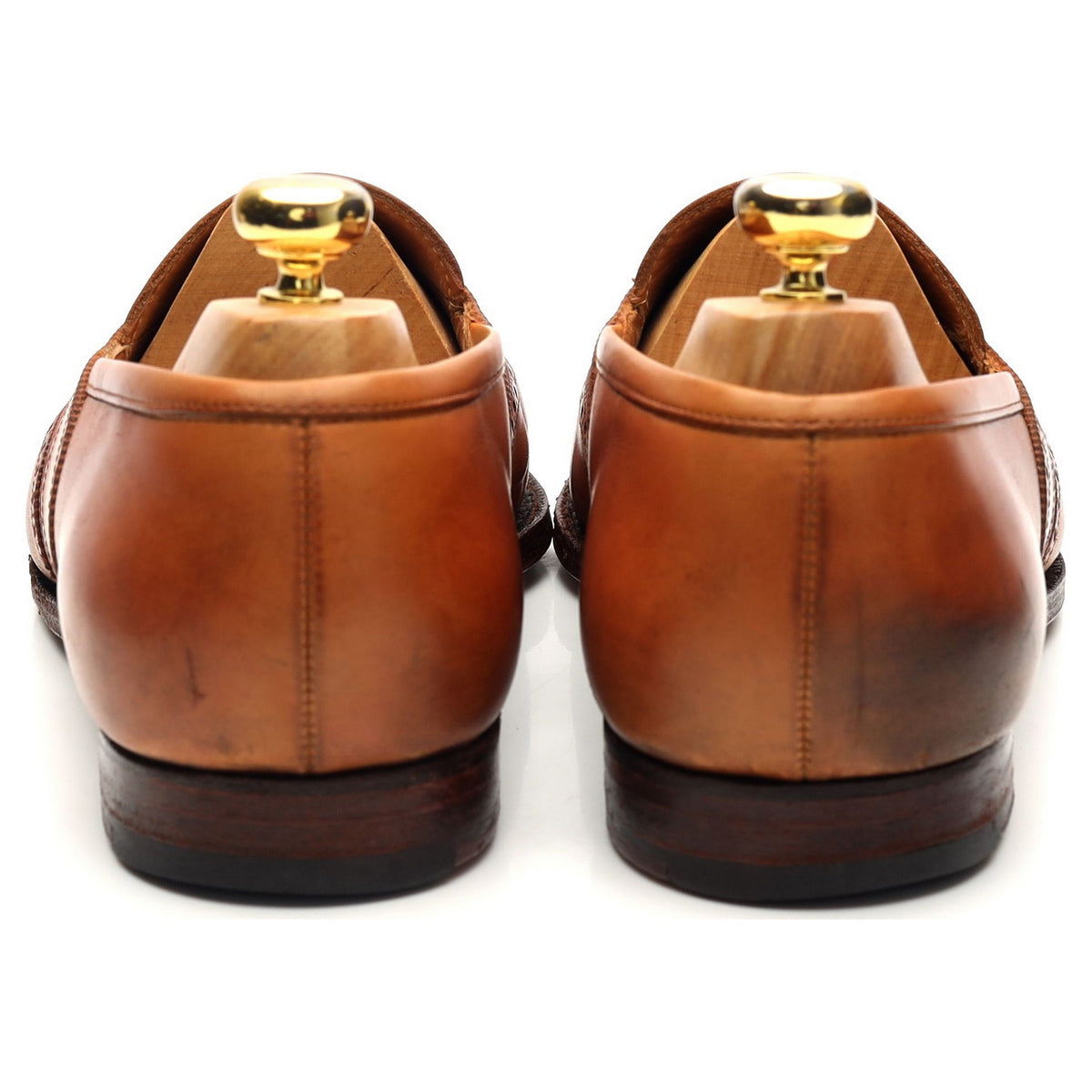 New & Lingwood Tan Brown Leather Slip On Loafers UK 9.5 EX