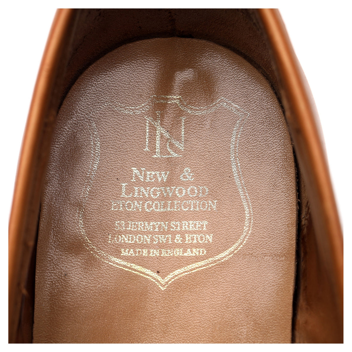 New & Lingwood Tan Brown Leather Slip On Loafers UK 9.5 EX