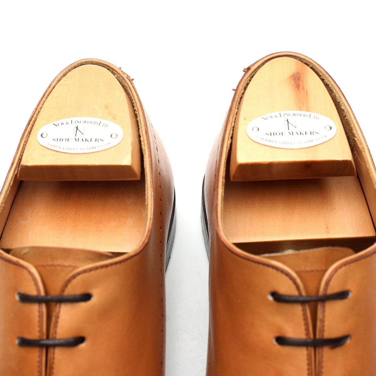 Tan Brown Leather Wholecut Oxford UK 10 E