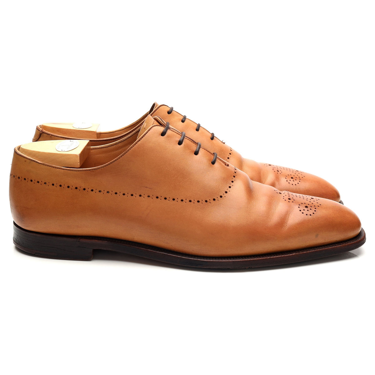 Tan Brown Leather Wholecut Oxford UK 10 E