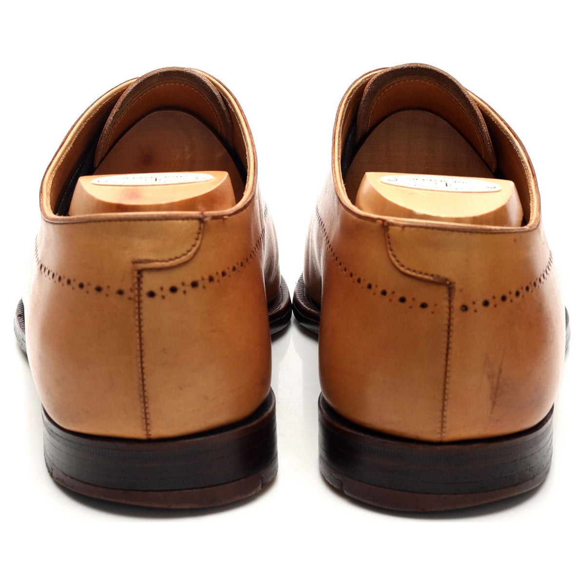 Tan Brown Leather Wholecut Oxford UK 10 E