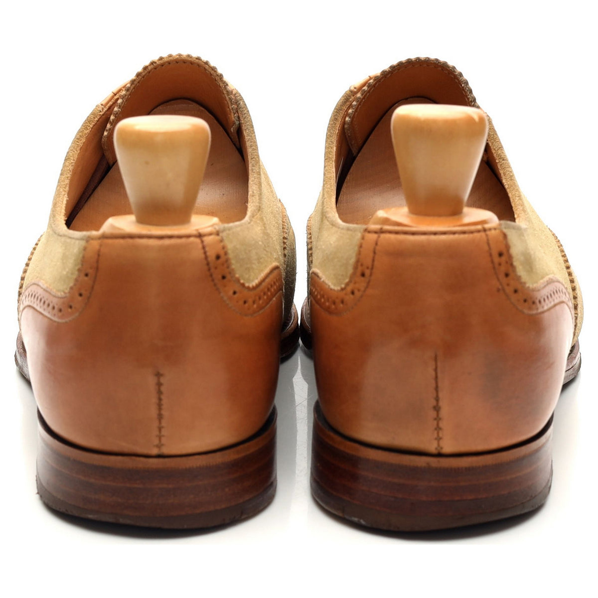 New & Lingwood Tan Brown Leather / Suede Spectator Oxford UK 9.5 E