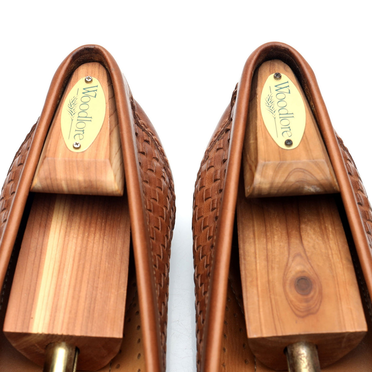 'Saxon' Tan Brown Braided Leather Horsebit Loafers UK 9.5 US 10.5