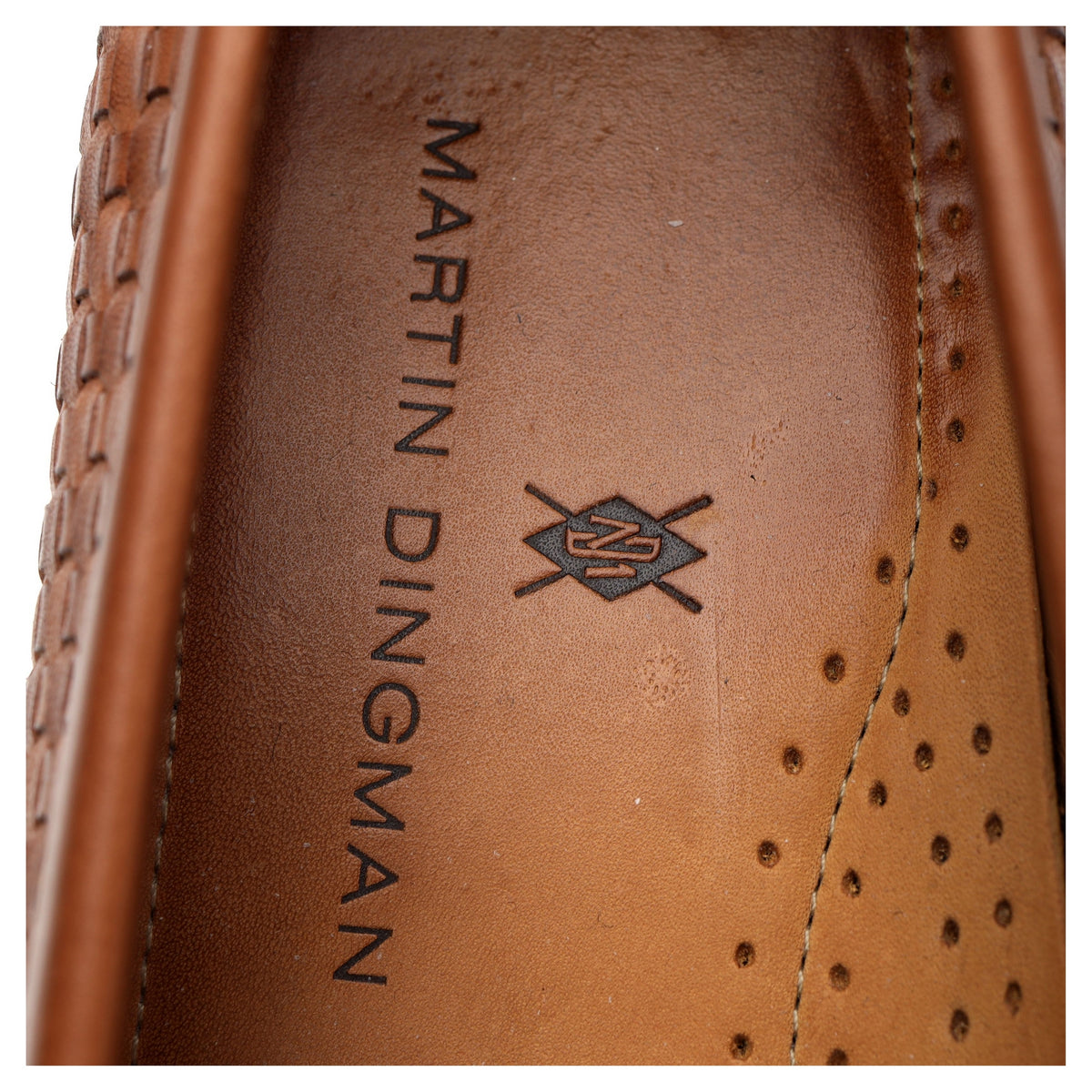 'Saxon' Tan Brown Braided Leather Horsebit Loafers UK 9.5 US 10.5