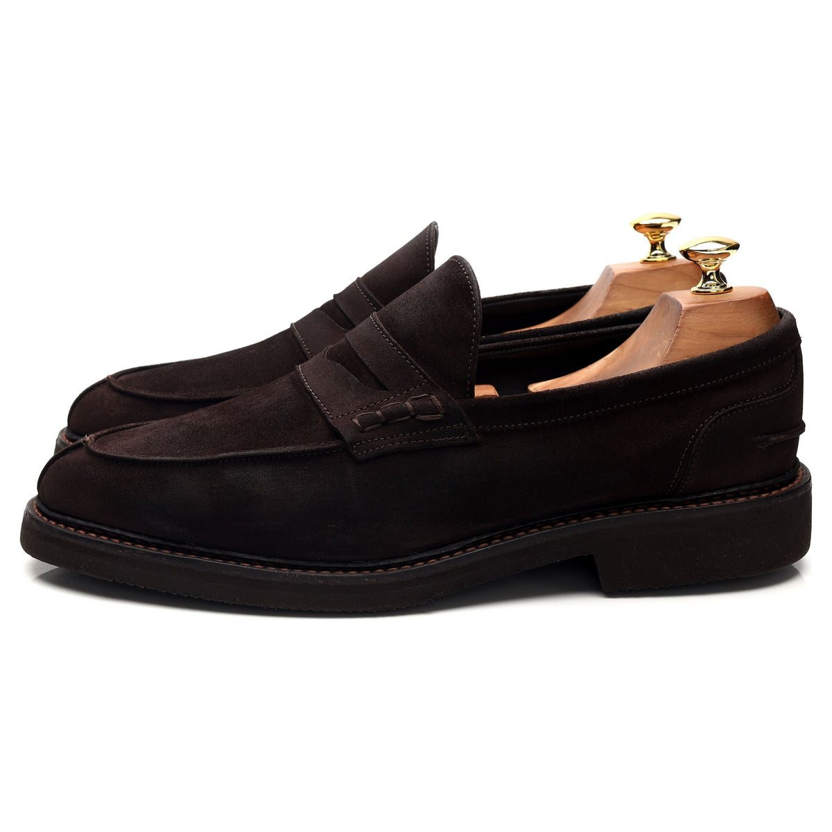 'Adam' Dark Brown Suede Loafers UK 10