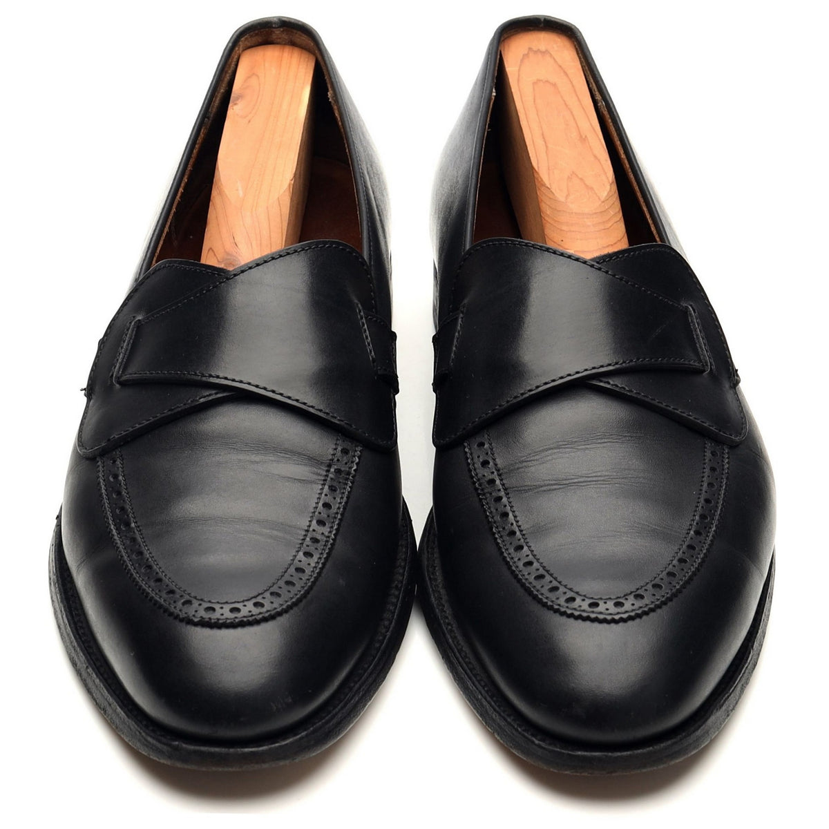 New & Lingwood Black Leather Butterfly Loafers UK 9.5 E