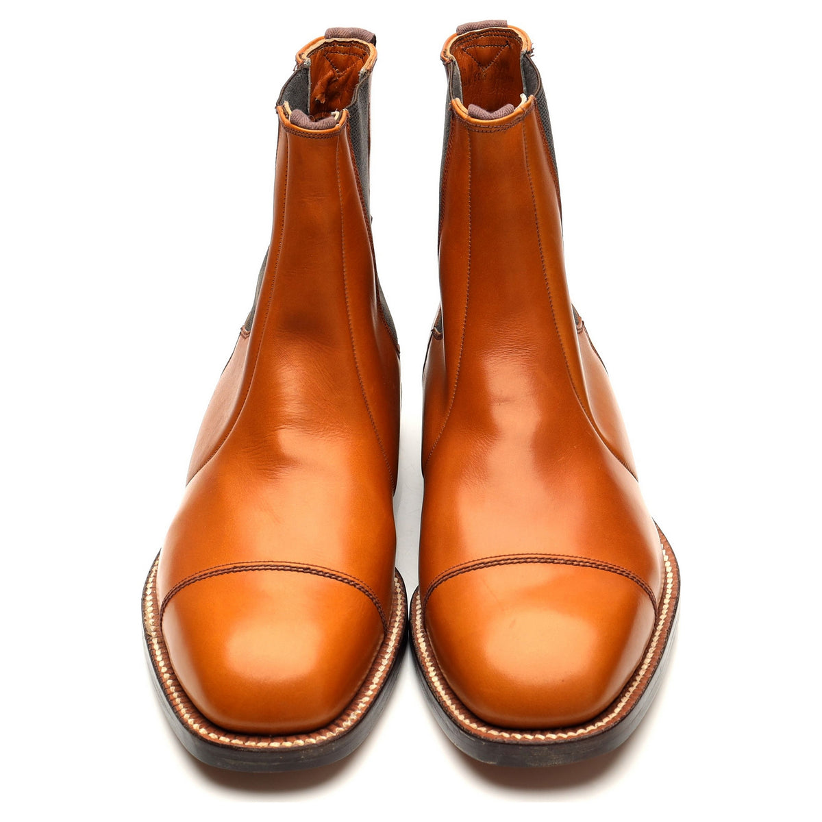 Vintage Tan Brown Leather Chelsea Boots UK 8.5