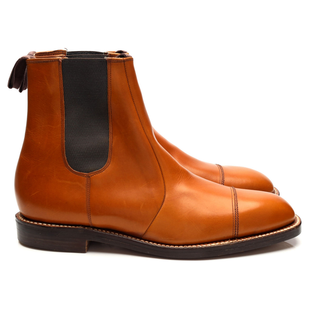 Vintage Tan Brown Leather Chelsea Boots UK 8.5