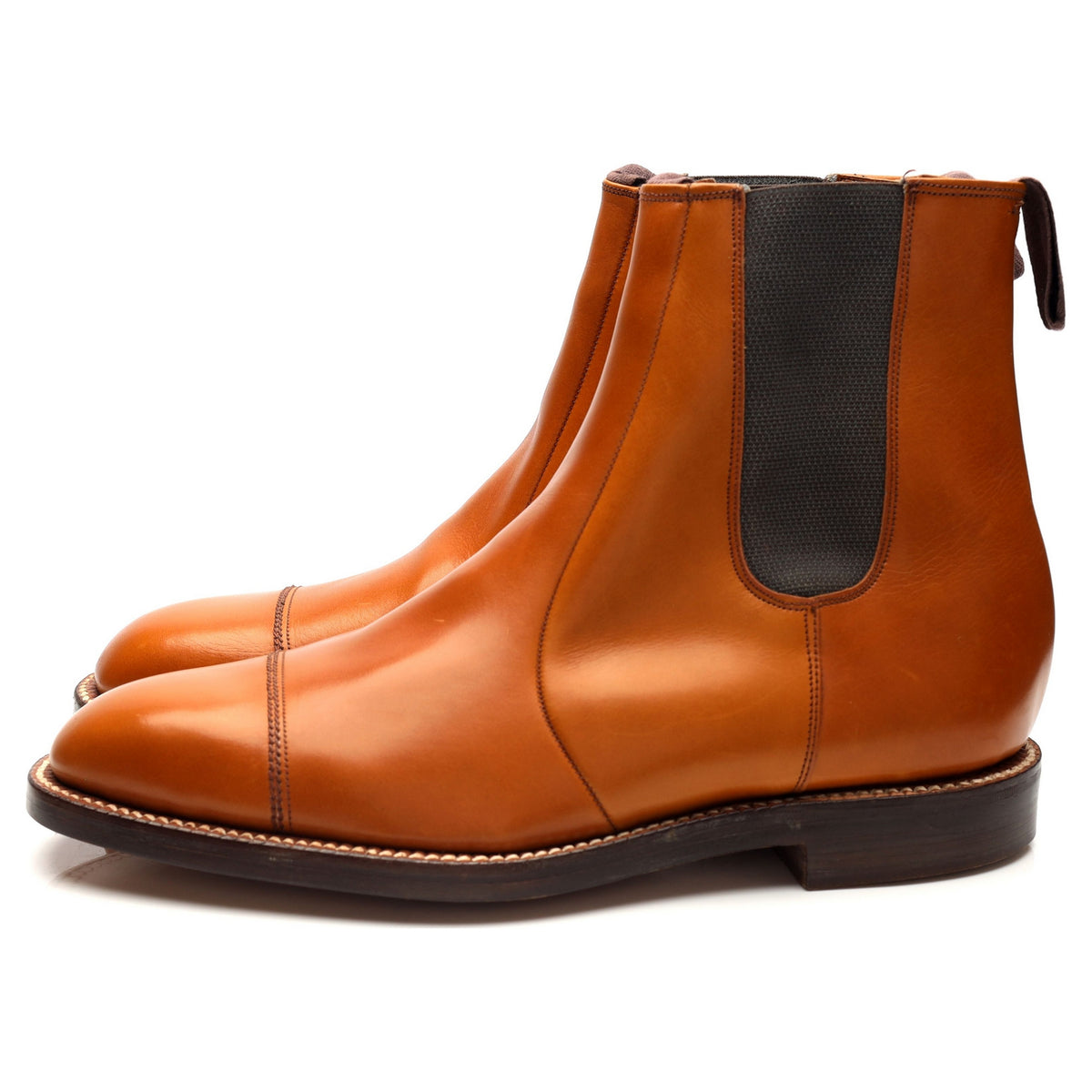 Vintage Tan Brown Leather Chelsea Boots UK 8.5