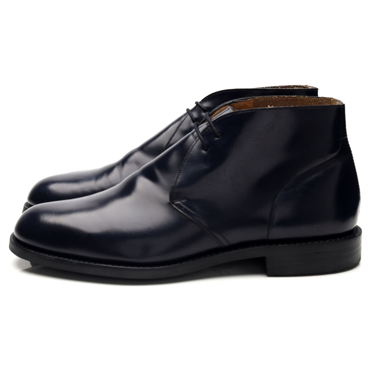 'Sahara' Navy Blue Leather Chukka Boots UK 8 G