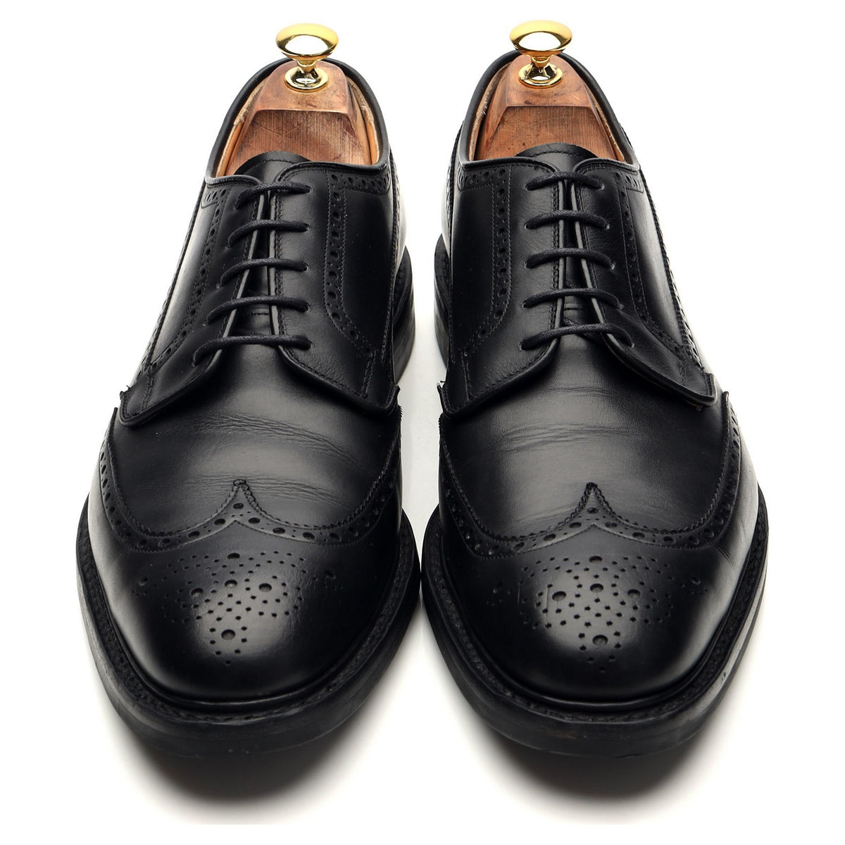 'Grafton' Black Leather Derby Brogues UK 11 F