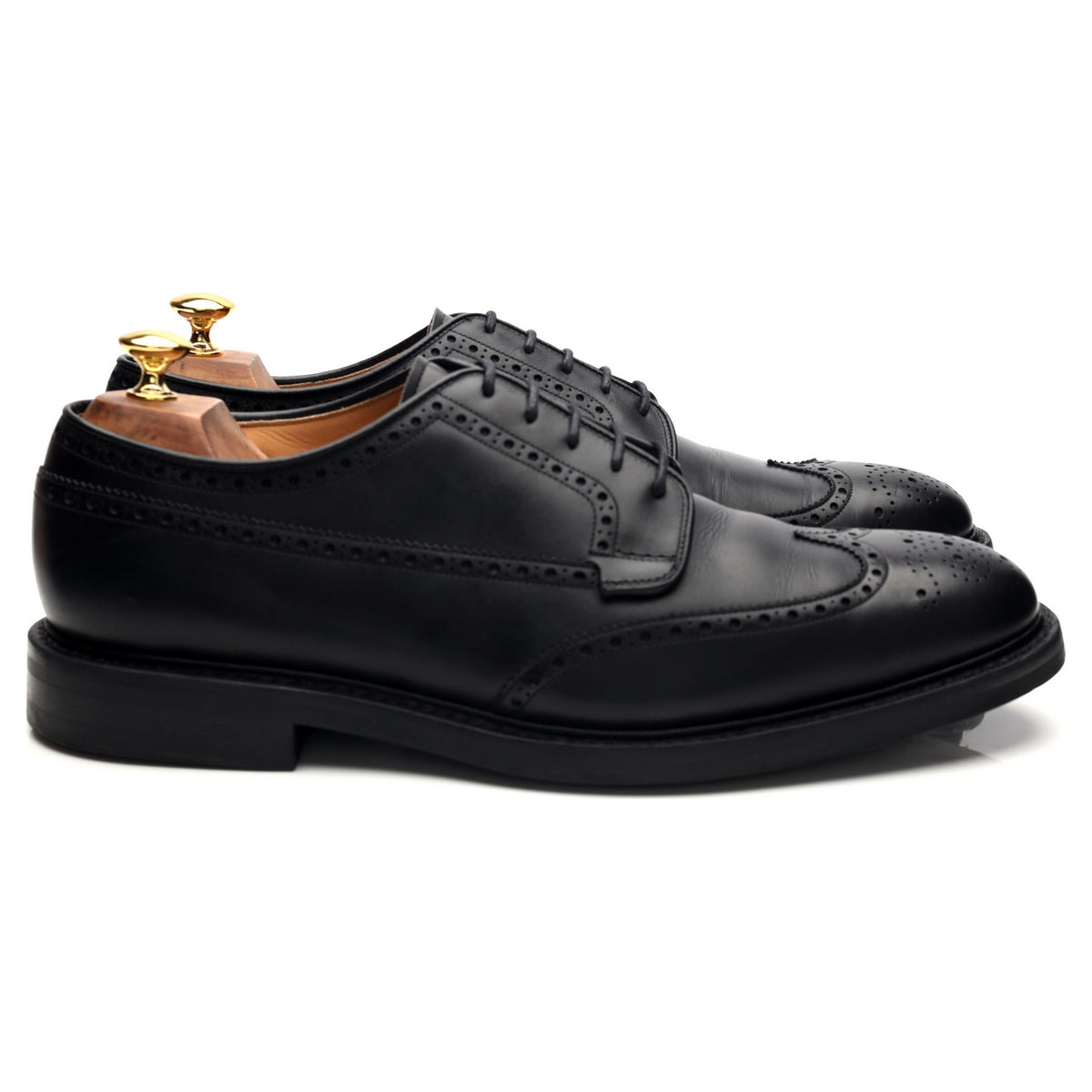 'Grafton' Black Leather Derby Brogues UK 11 F