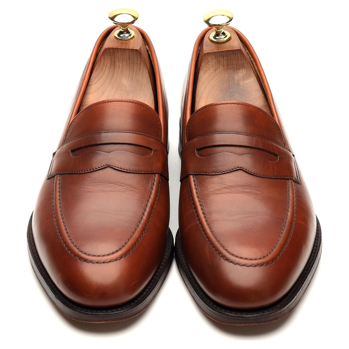 1880 'Whitehall' Tan Brown Leather Loafers UK 8 F