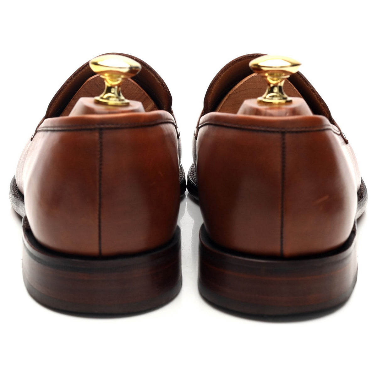 1880 'Whitehall' Tan Brown Leather Loafers UK 8 F