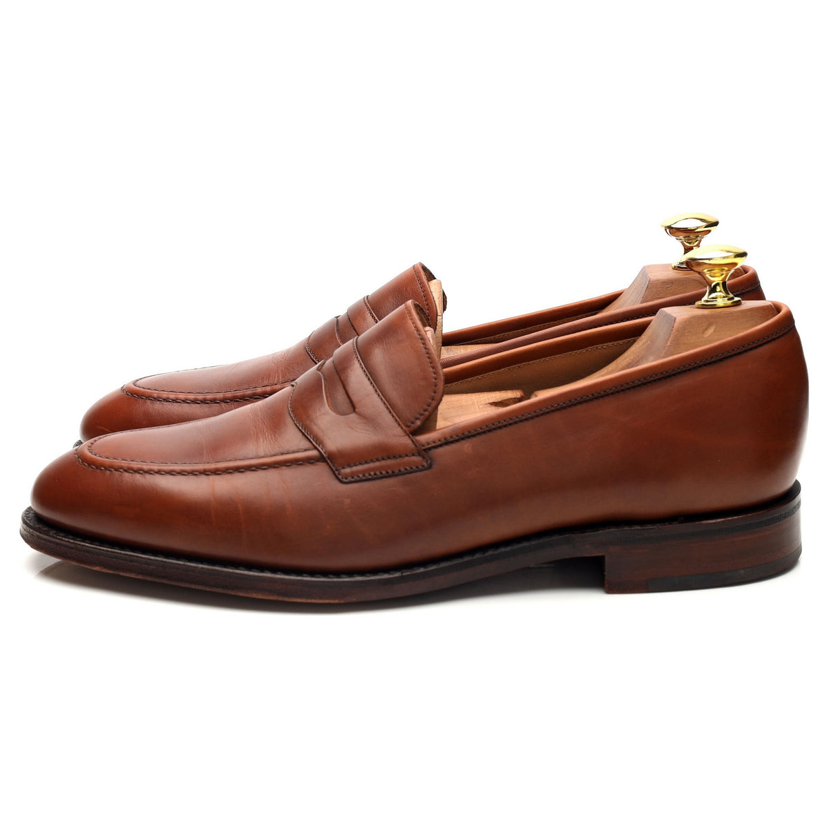 1880 'Whitehall' Tan Brown Leather Loafers UK 8 F