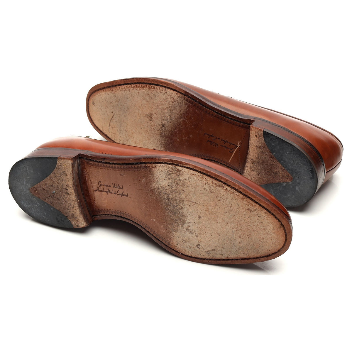 1880 'Whitehall' Tan Brown Leather Loafers UK 8 F