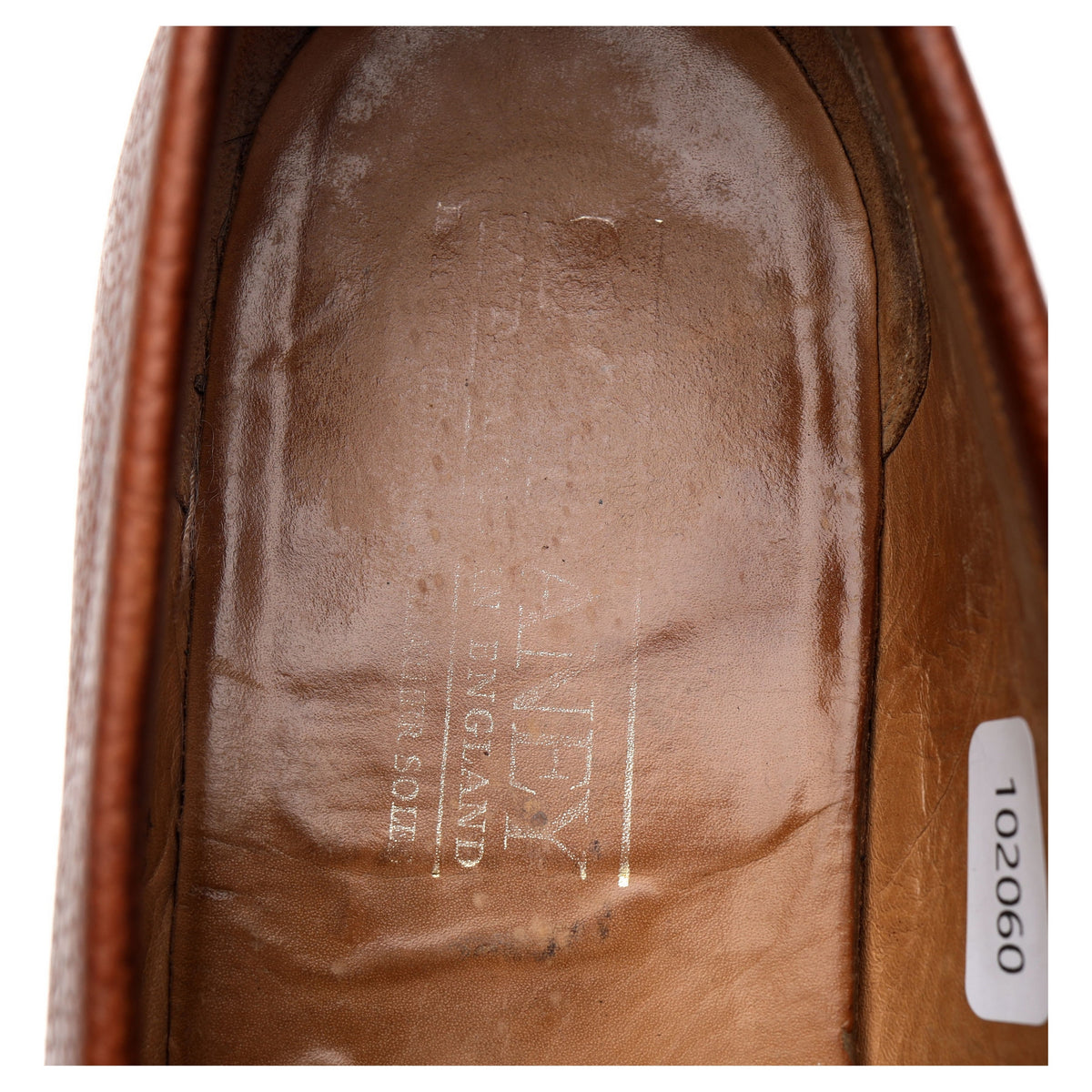 'Howard' Tan Brown Grain Leather Loafers UK 8.5 F