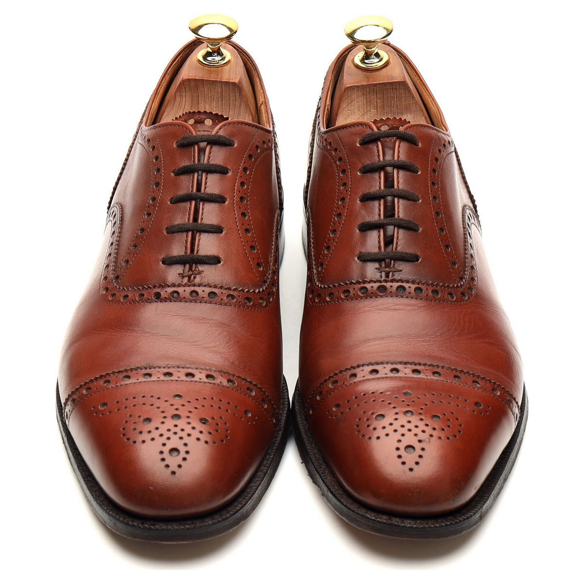 'Diplomat' Tan Brown Leather Oxford Brogues UK 8.5 F