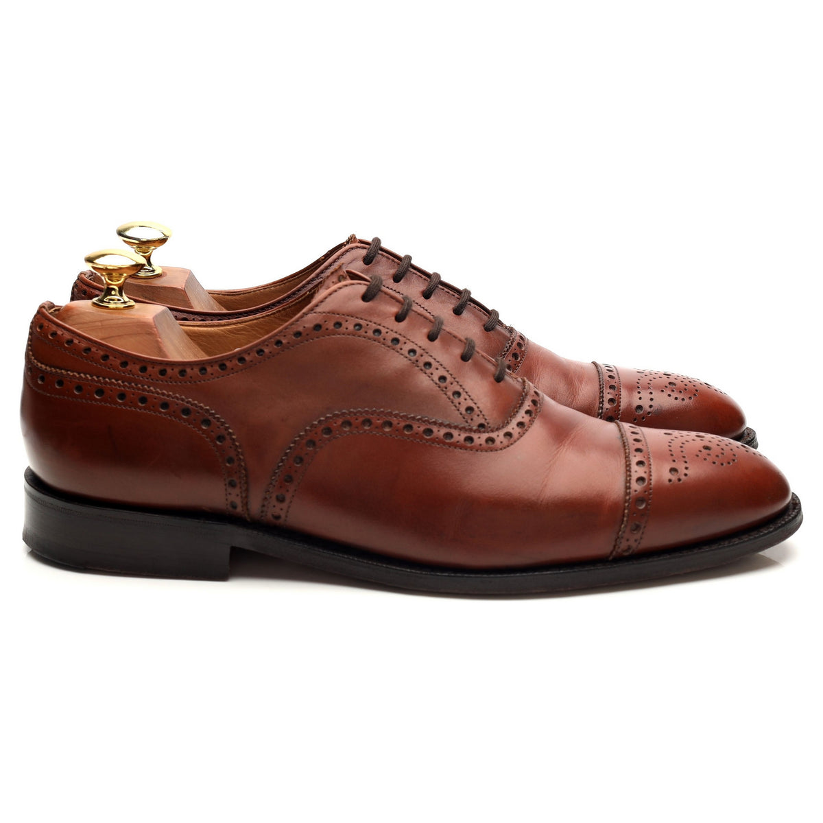 'Diplomat' Tan Brown Leather Oxford Brogues UK 8.5 F