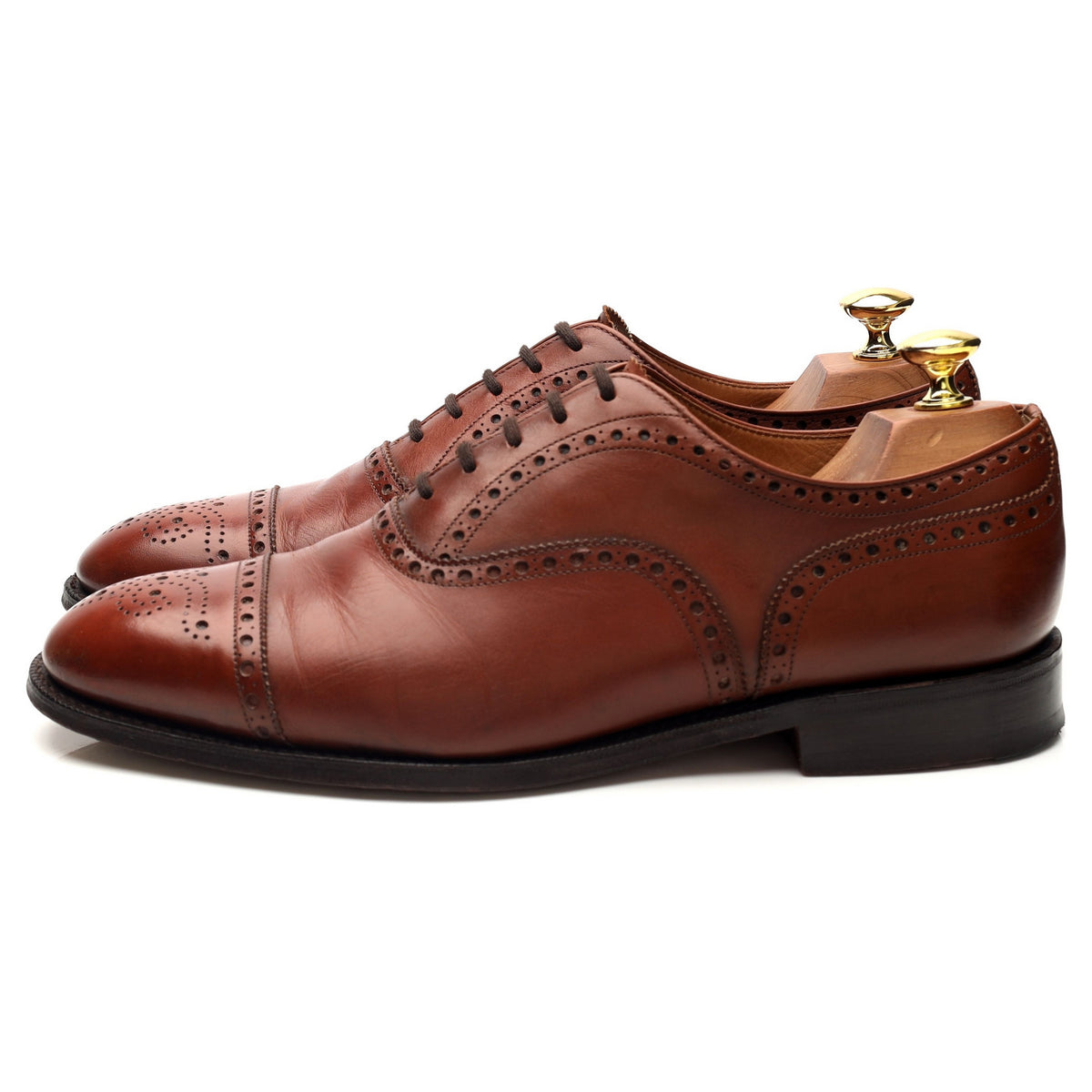 'Diplomat' Tan Brown Leather Oxford Brogues UK 8.5 F