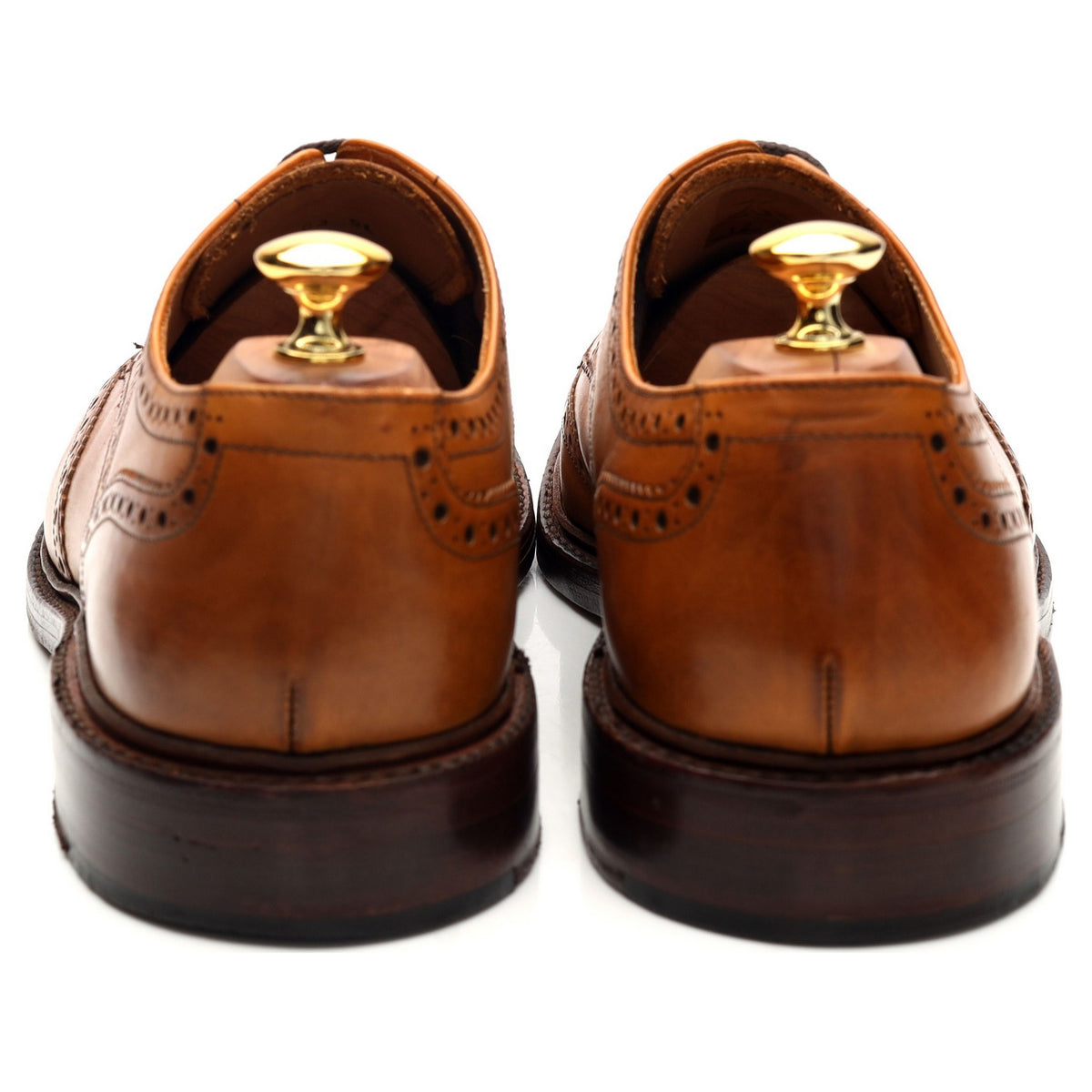 1880 'Chester' Tan Brown Leather Derby Brogues UK 12 F