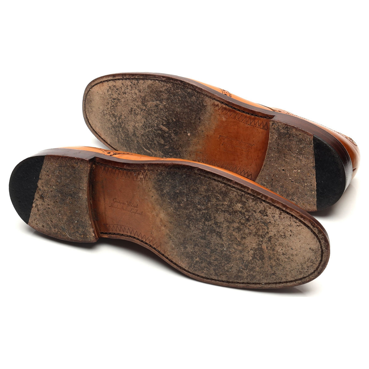 1880 'Chester' Tan Brown Leather Derby Brogues UK 12 F