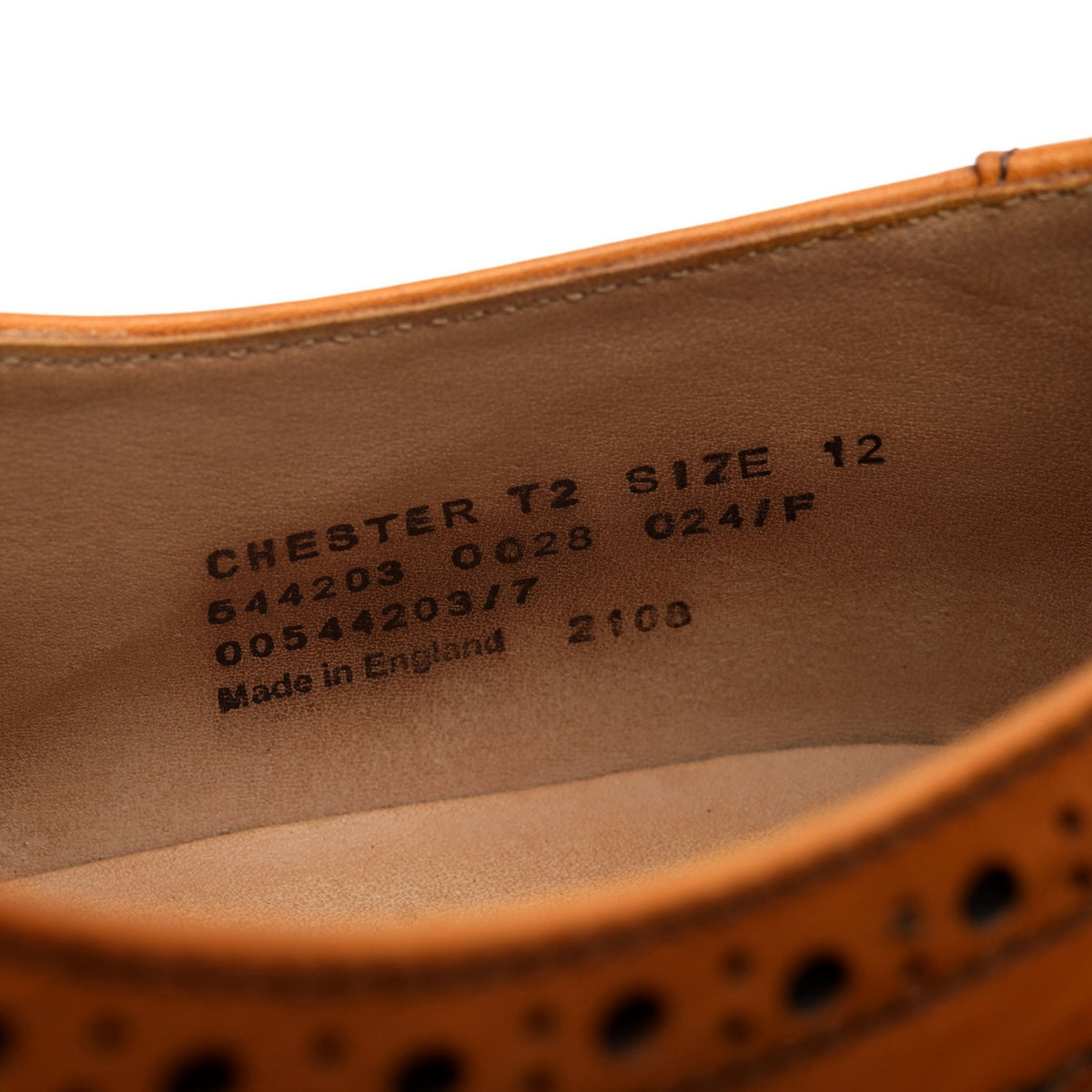 1880 'Chester' Tan Brown Leather Derby Brogues UK 12 F