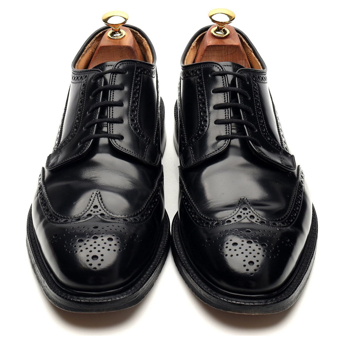 'Grafton' Black Leather Derby Brogues UK 9 G
