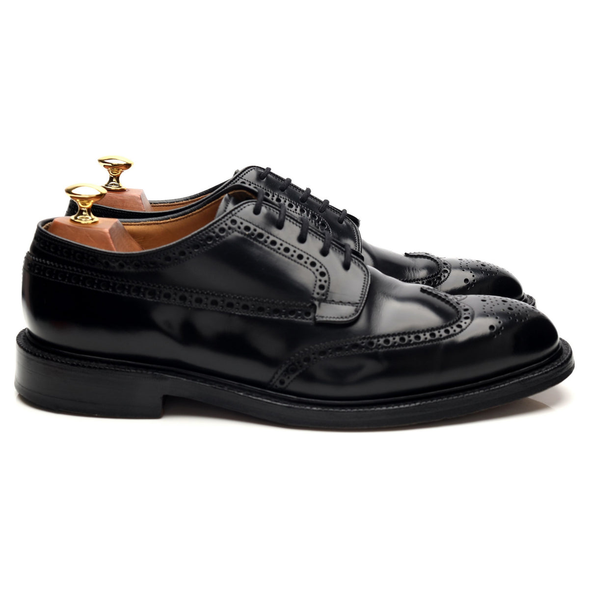 'Grafton' Black Leather Derby Brogues UK 9 G