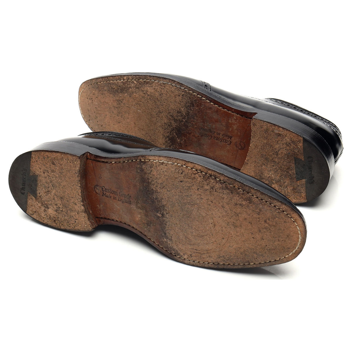 'Grafton' Black Leather Derby Brogues UK 9 G